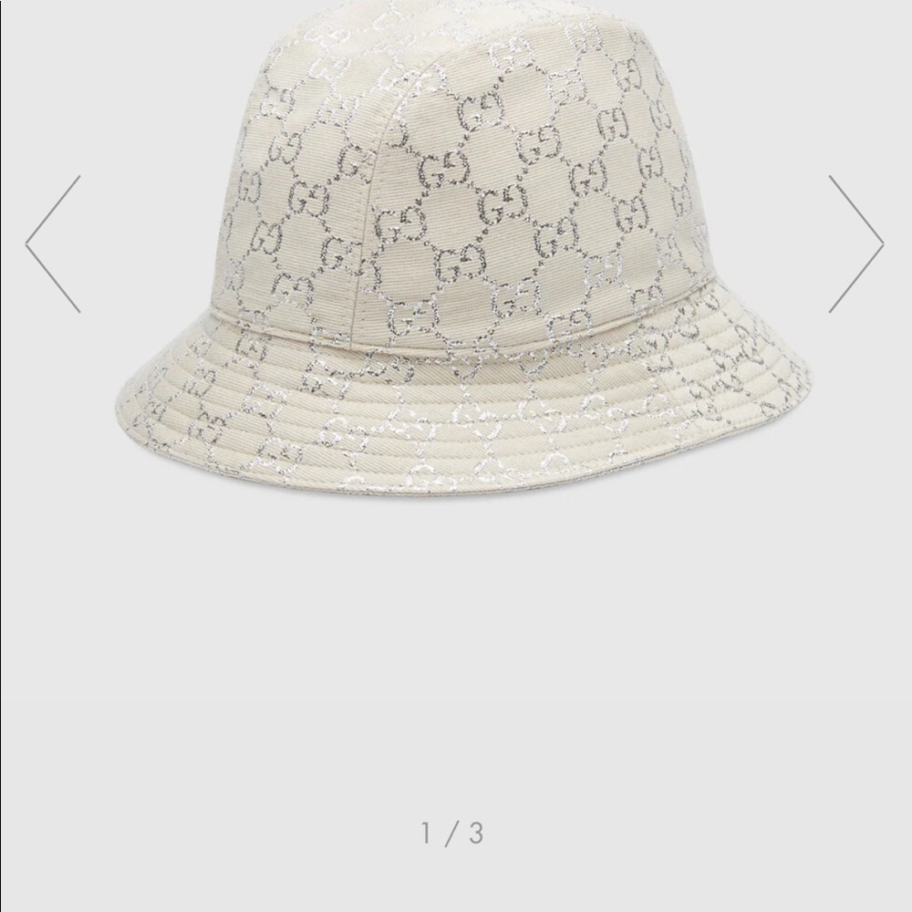 Authentic Gucci  GG lamé bucket hat brand new